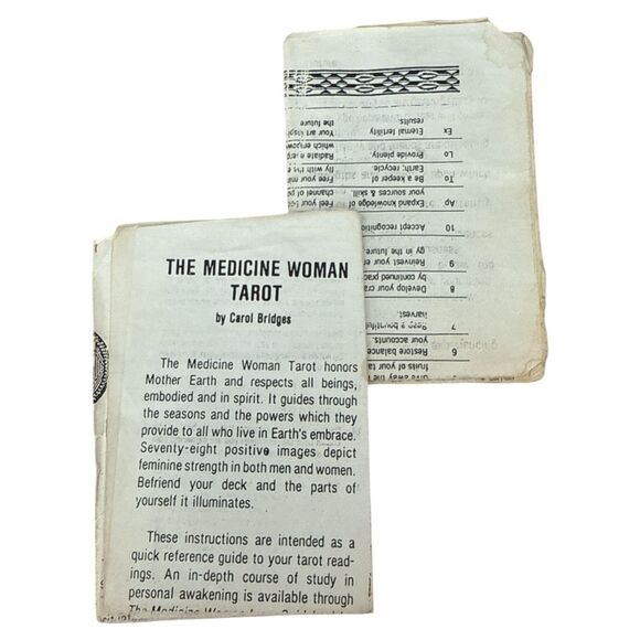Medicine Woman Tarot Deck Carol Bridges Monochrome Early Print 1991 No Box - Picture 3 of 7
